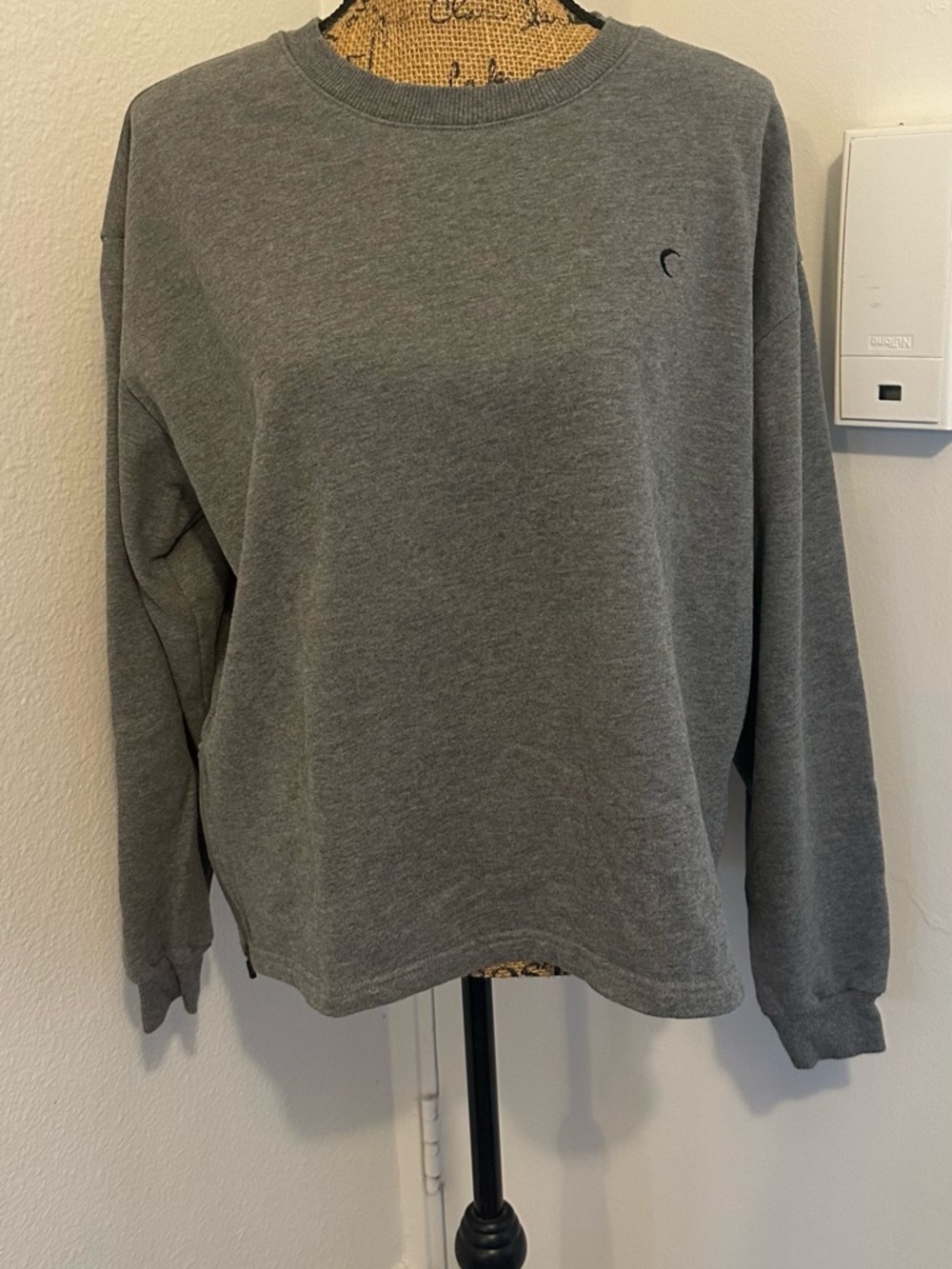 ZYIA Active Grey Pullover with Black Logo Patch